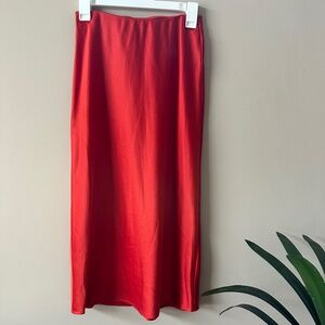 Silk red skirt